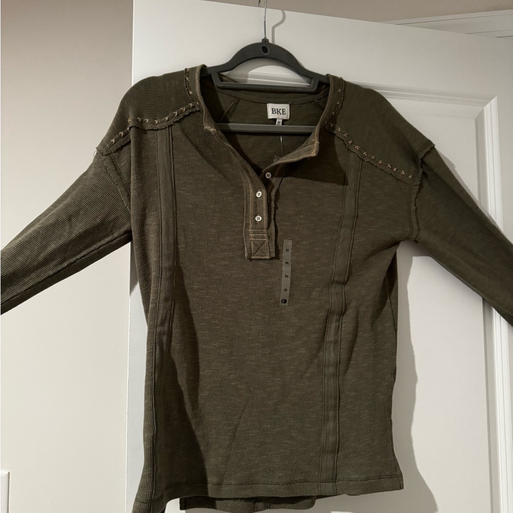 BKE Olive Green Long Sleeve Top